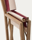 Sedia pieghevole da esterno Vilara a righe bordeaux e beige in legno massiccio di acacia