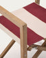 Sedia pieghevole da esterno Vilara a righe bordeaux e beige in legno massiccio di acacia