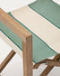 Sedia pieghevole da esterno Vilara a righe verdi e beige in legno massiccio di acacia
