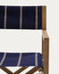 Sedia pieghevole da esterno Vilara a righe blu e beige in legno massiccio di acacia