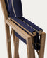 Sedia pieghevole da esterno Vilara a righe blu e beige in legno massiccio di acacia