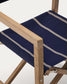 Sedia pieghevole da esterno Vilara a righe blu e beige in legno massiccio di acacia