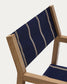 Sedia pieghevole da esterno Vilara a righe blu e beige in legno massiccio di acacia