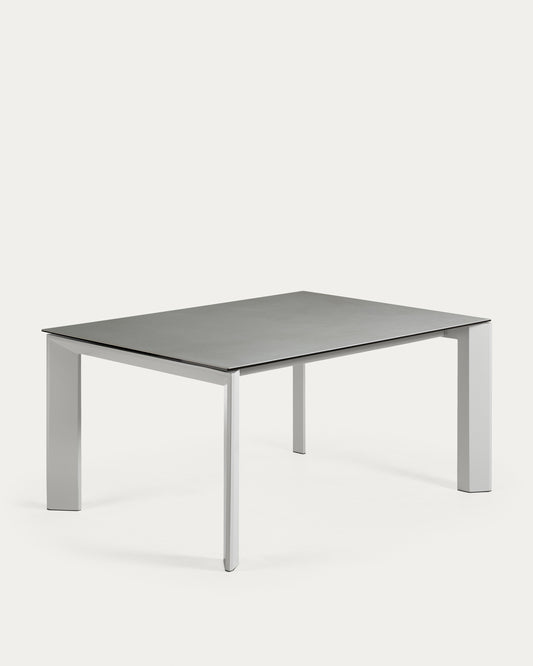 Tavolo allungabile Axis in porcellanato Hydra Lead e gambe grigie 160 (220) cm