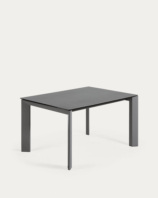 Tavolo Axis in porcellanato Vulcano Roca con gambe in acciaio grigio scuro 140 (200) cm