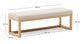 Panca Loya in ciniglia beige e legno di faggio 128 cm