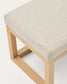 Panca Loya in ciniglia beige e legno di faggio 128 cm