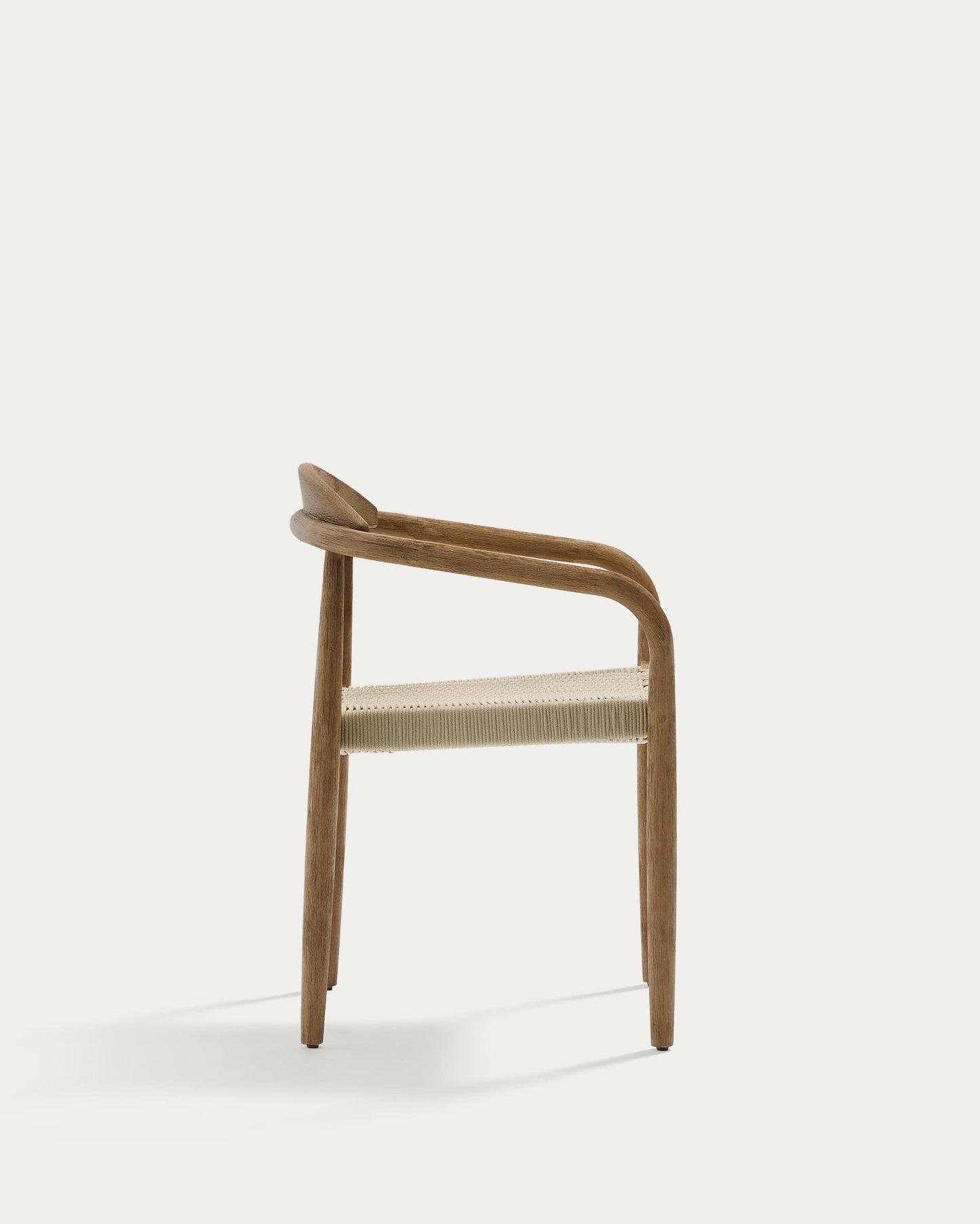 Sedia Nina in legno massiccio di acacia e corda ecrù