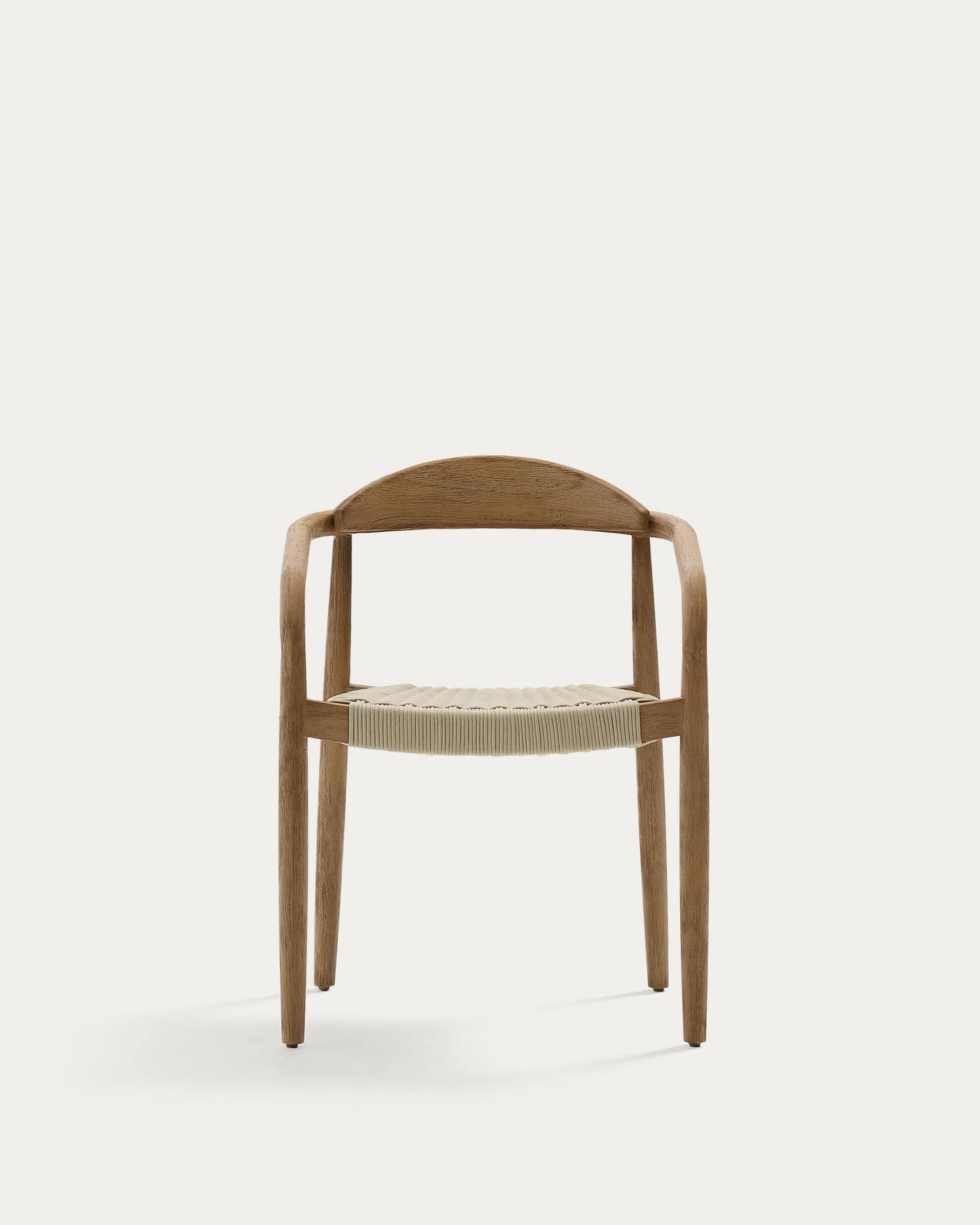 Sedia Nina in legno massiccio di acacia e corda ecrù