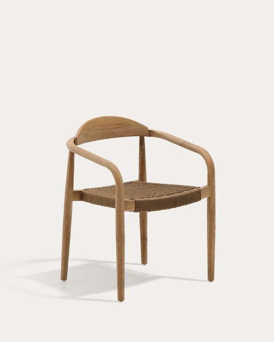 Sedia Nina in legno massello di acacia e corda beige