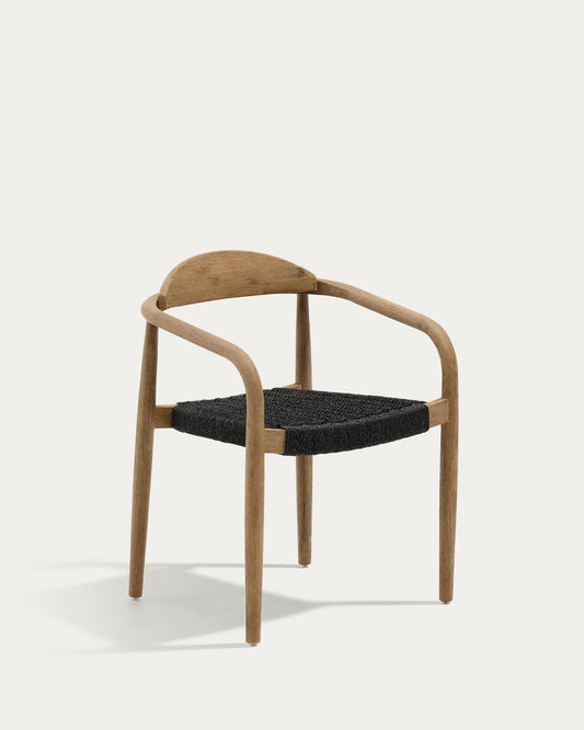 Sedia Nina in legno massello di acacia e corda nera