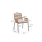 Sedia Samanta in corda beige e gambe in acciaio zincato