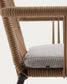 Sedia Samanta in corda beige e gambe in acciaio zincato