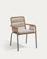 Sedia Samanta in corda beige e gambe in acciaio zincato