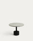 Tavolino Delano in terrazzo grigio e gambe in acciaio finitura nera Ø 55 cm