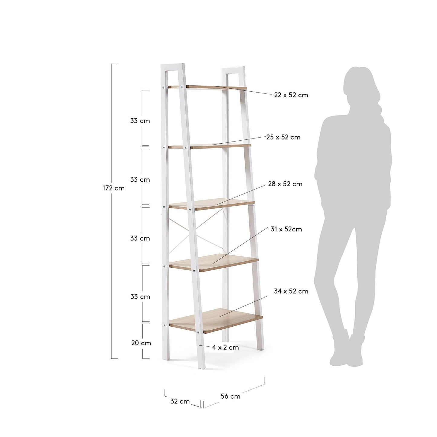 Scaffale Aarhus 56 x 172 cm
