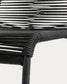 Sedia Lambton in corda nera e acciaio finitura nera