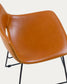 Sgabello Zahara in pelle sintetica marrone altezza 65 cm