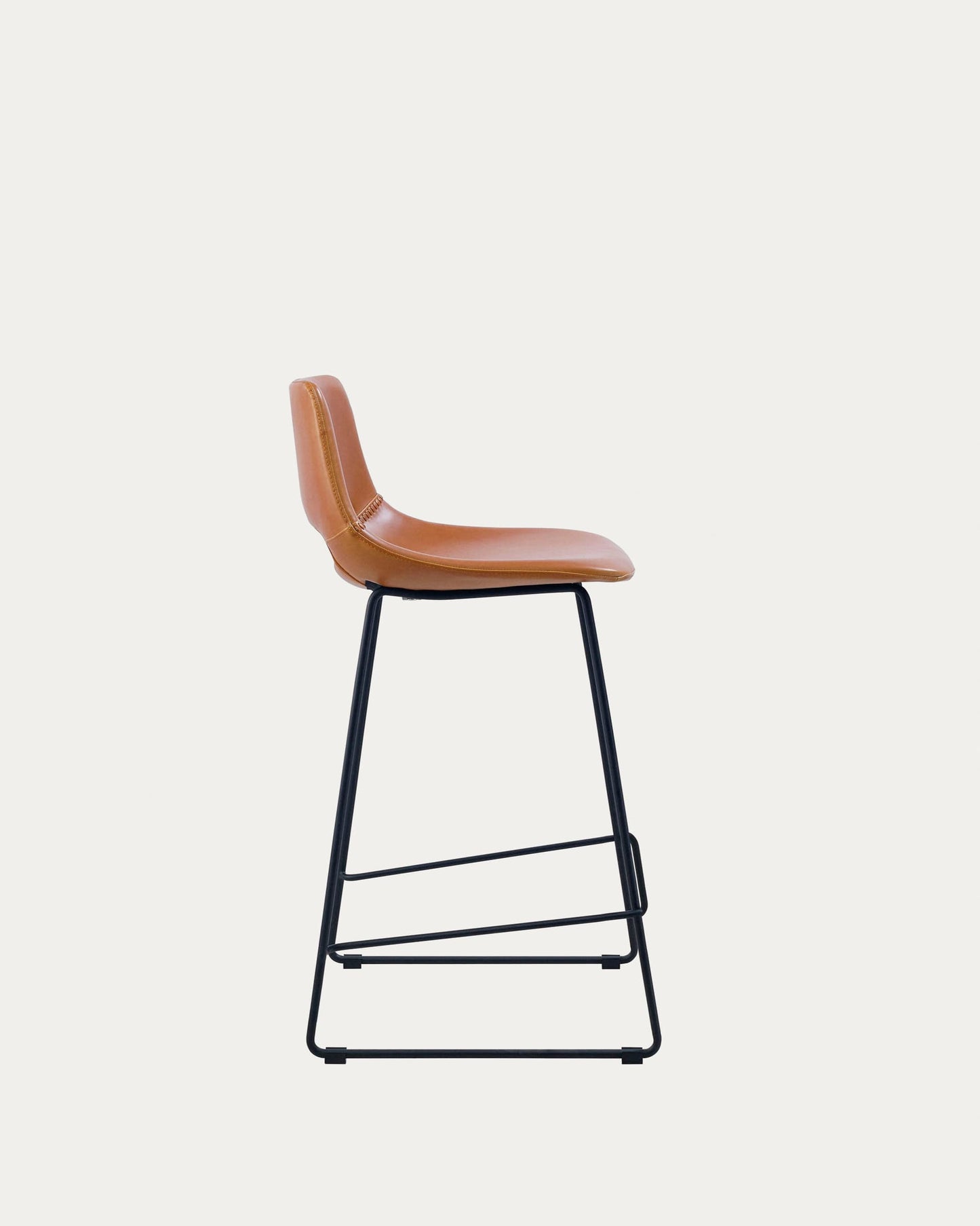 Sgabello Zahara in pelle sintetica marrone altezza 65 cm