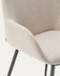 Sedia Konna beige e gambe in acciaio con finitura verniciata nera