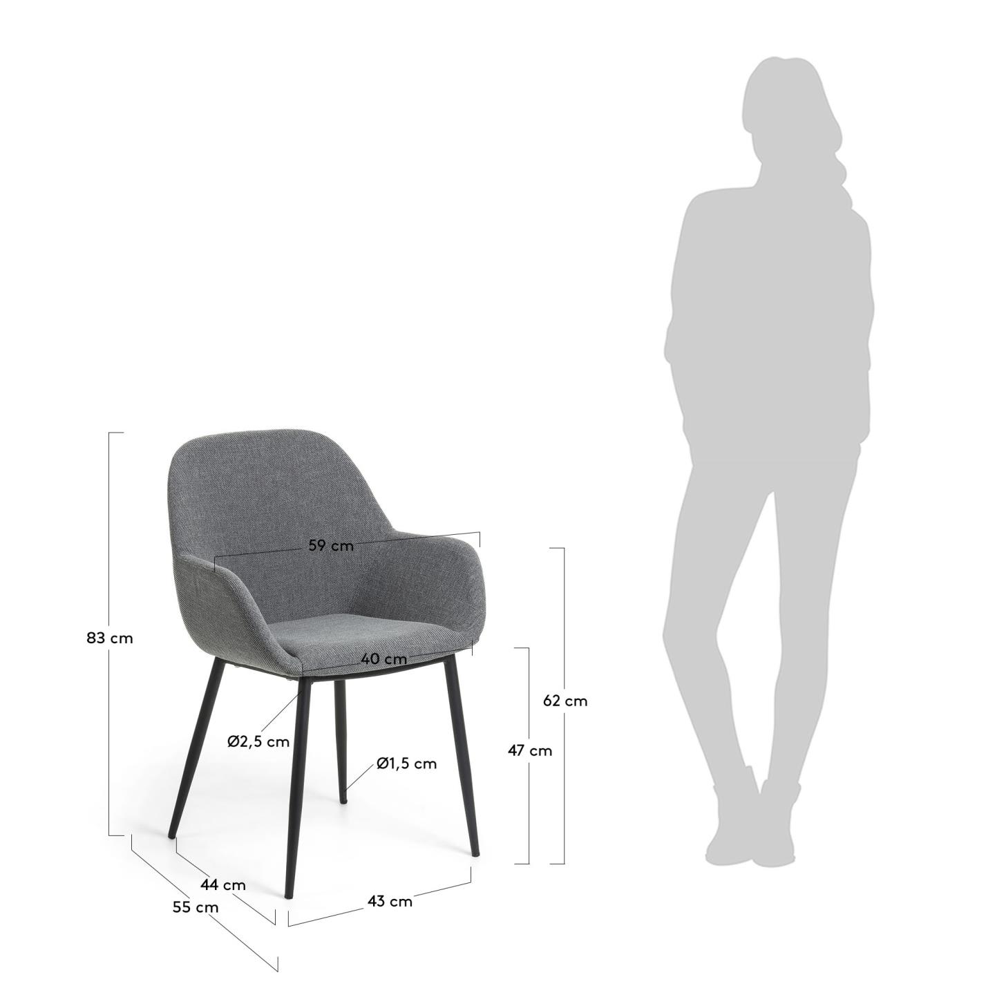 Sedia Konna grigio scuro