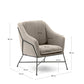 Poltrona Brida beige e gambe in acciaio con finitura nera