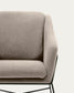 Poltrona Brida beige e gambe in acciaio con finitura nera