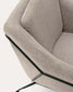 Poltrona Brida beige e gambe in acciaio con finitura nera