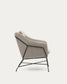 Poltrona Brida beige e gambe in acciaio con finitura nera