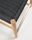 Sgabello Nina legno massello di acacia finitura naturale corda nera altezza 62 cm