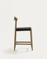 Sgabello Nina legno massello di acacia finitura naturale corda nera altezza 62 cm