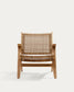 Poltrona Grignoon in legno massello di acacia e rattan intrecciato
