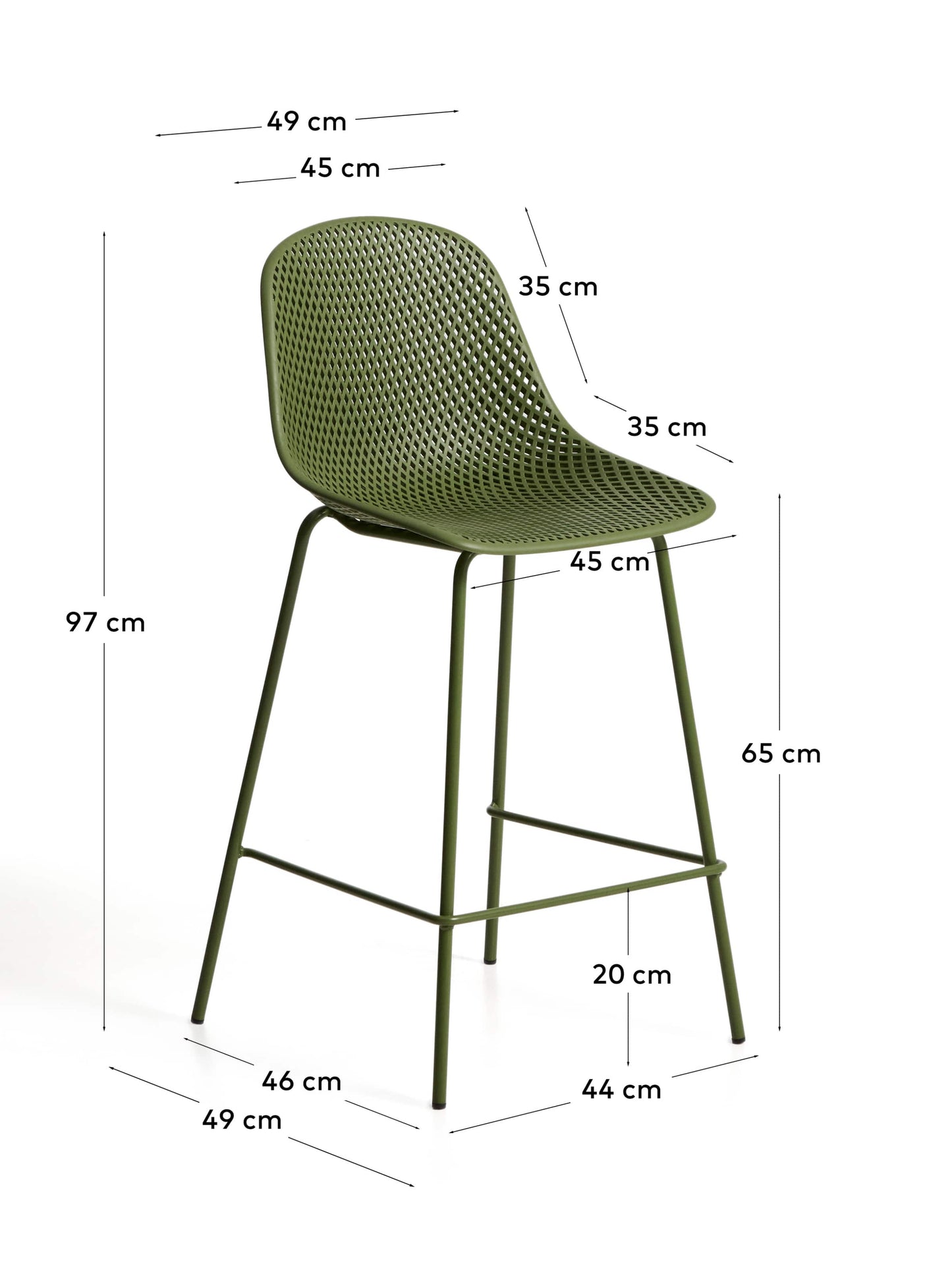 Sgabello da esterni Quinby verde 65 cm