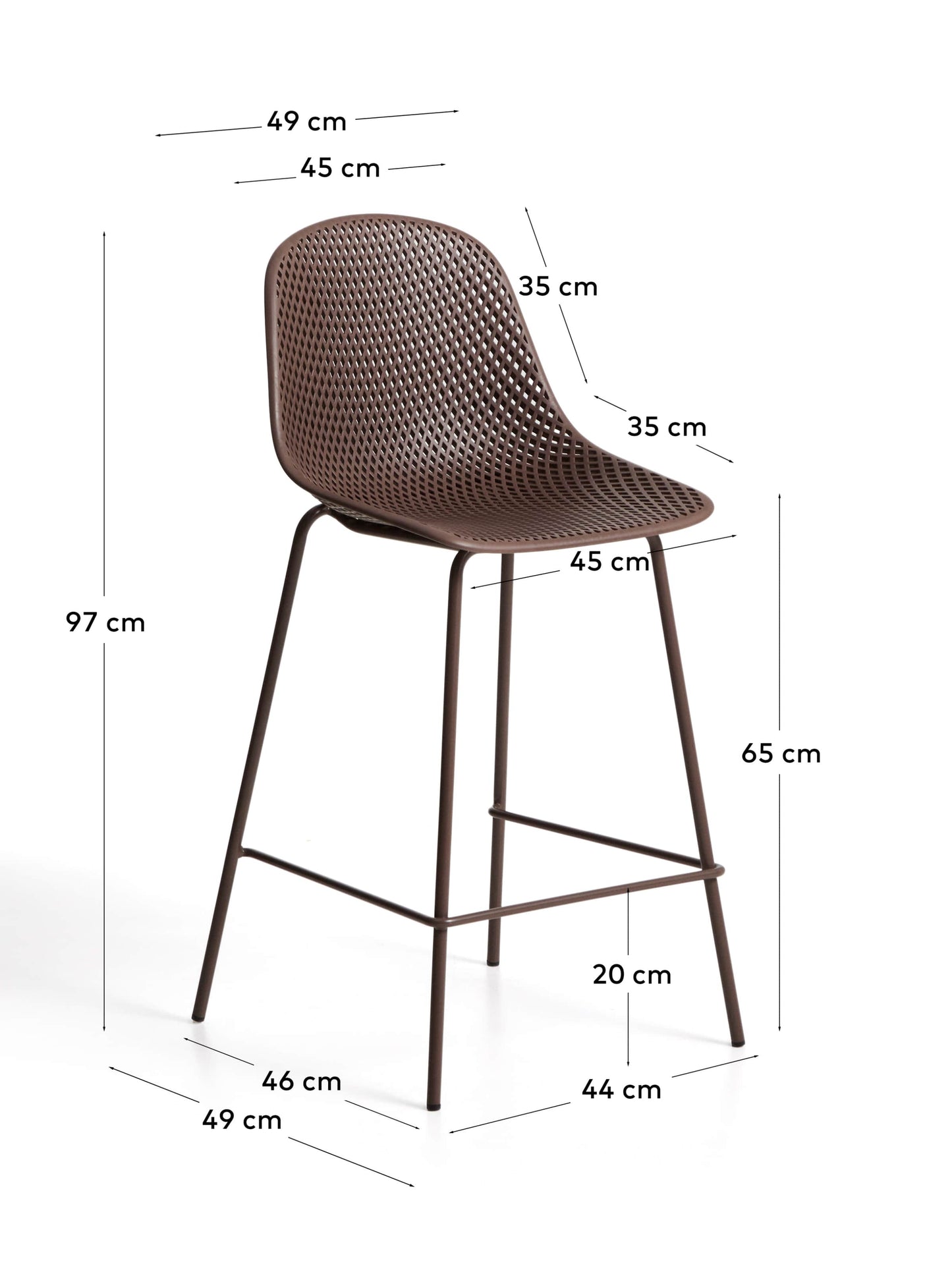 Sgabello da esterni Quinby marrone 65 cm