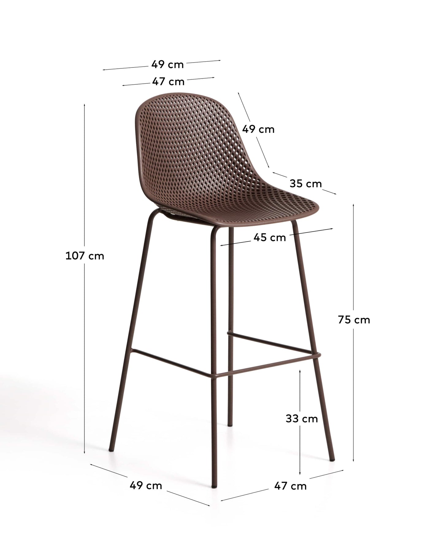 Sgabello da esterni Quinby marrone 75 cm