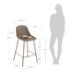 Sgabello Quinby beige altezza 75 cm