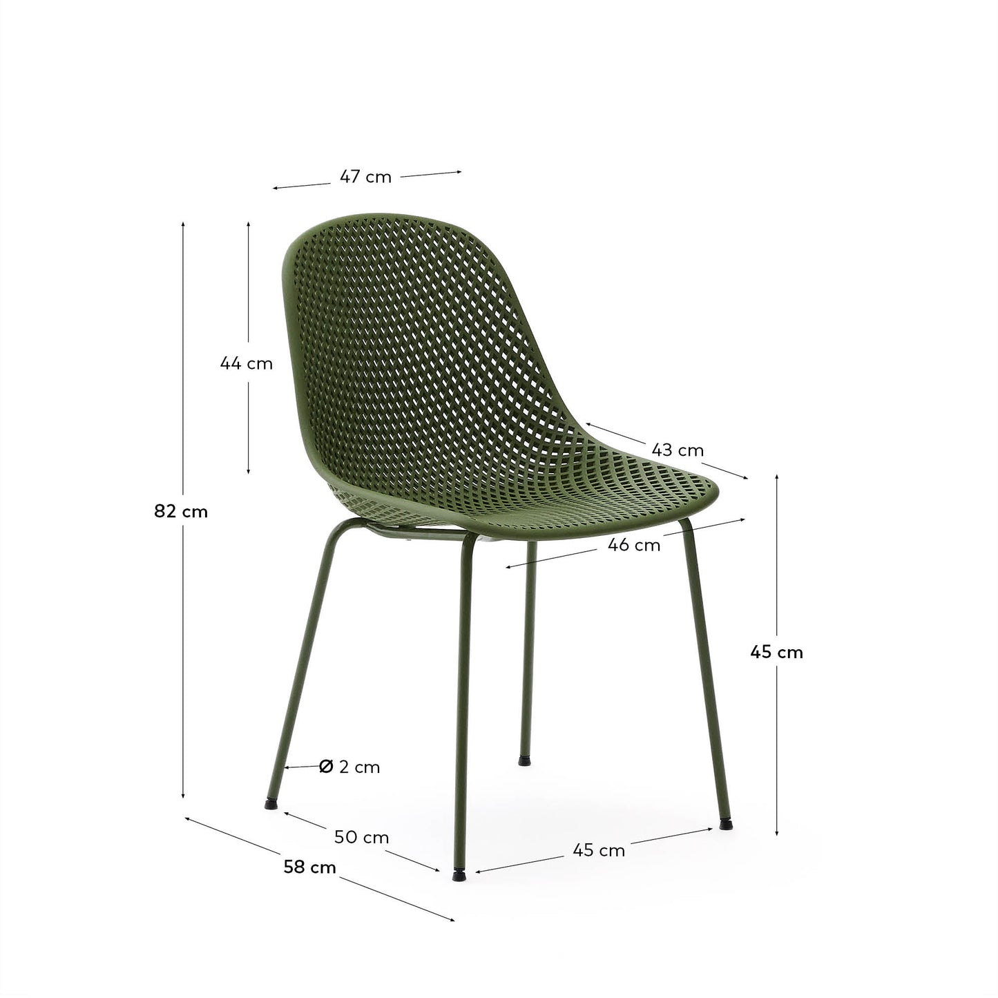 Sedia da esterno Quinby verde