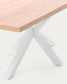 Tavolo Argo di melammina con finitura bianca e gambe in acciaio effetto legno 160 x 100 cm