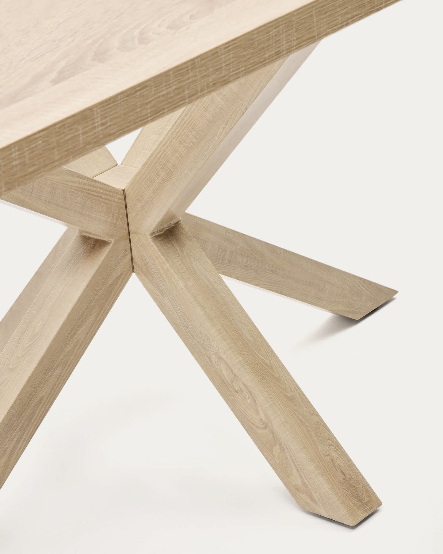 Tavolo Argo di melammina con finitura naturale e gambe in acciaio effetto legno 160 x 100 cm