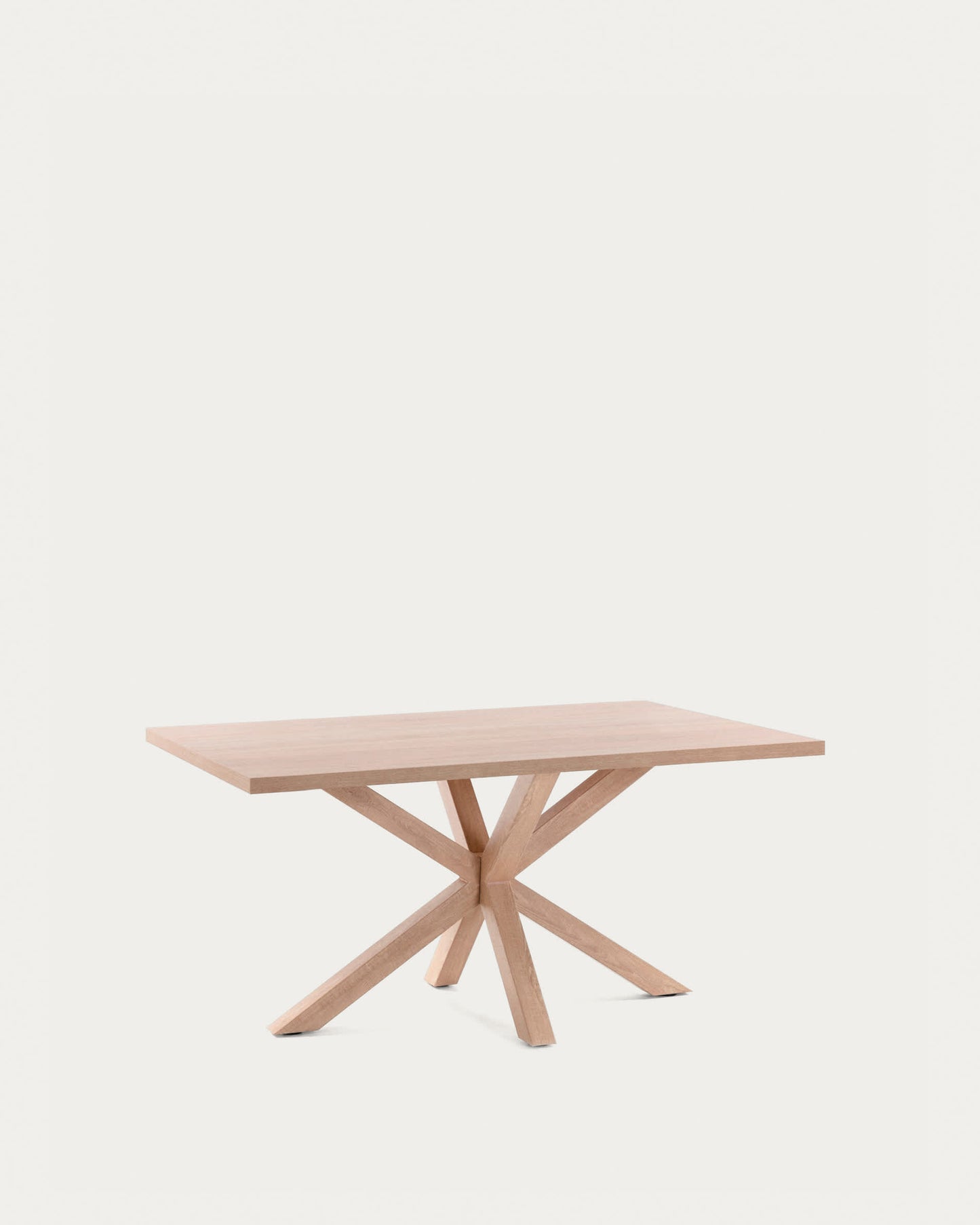 Tavolo Argo di melammina con finitura naturale e gambe in acciaio effetto legno 160 x 100 cm