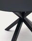 Tavolo rotondo Argo in vetro nero con gambe in acciaio finitura nera Ø 120 cm
