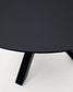 Tavolo rotondo Argo in vetro nero con gambe in acciaio finitura nera Ø 120 cm