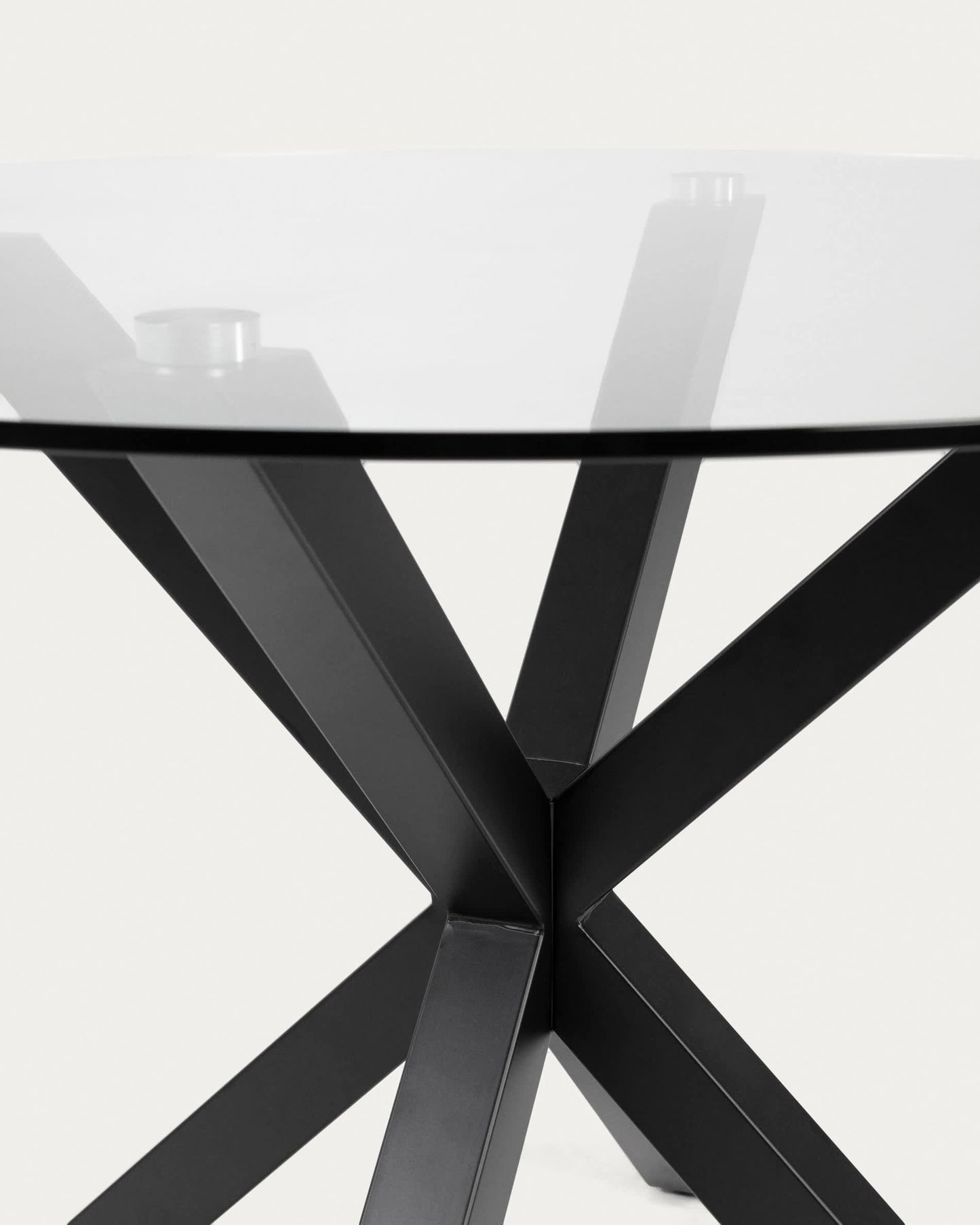 Tavolino da caffè Argo Ø 82 cm vetro nero
