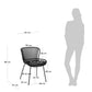 Sedia Surpik con gambe in acciaio con finitura nera