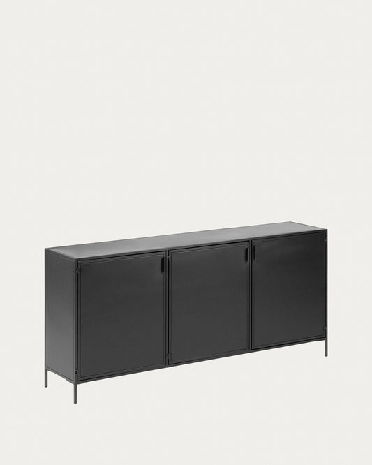 Credenza Shantay 3 ante in acciaio verniciato nero 160 x 72 cm