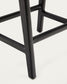 Sgabello Calixta in pelle e legno massello di mogano con finitura nera altezza 67 cm