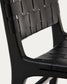 Sedia Calixta in pelle e legno massello di mogano con finitura nera