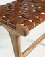 Sedia Calixta in pelle e legno massello di teak