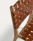 Sedia Calixta in pelle e legno massello di teak