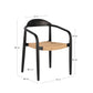 Sedia Nina in legno massello di acacia finitura nera e corda di carta beige